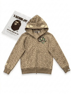 Poleron BAPE Shark Full Zip Hoodie – Beige Gold