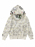 Polerón BAPE Shark Full Zip Hoodie – Camo Blanco