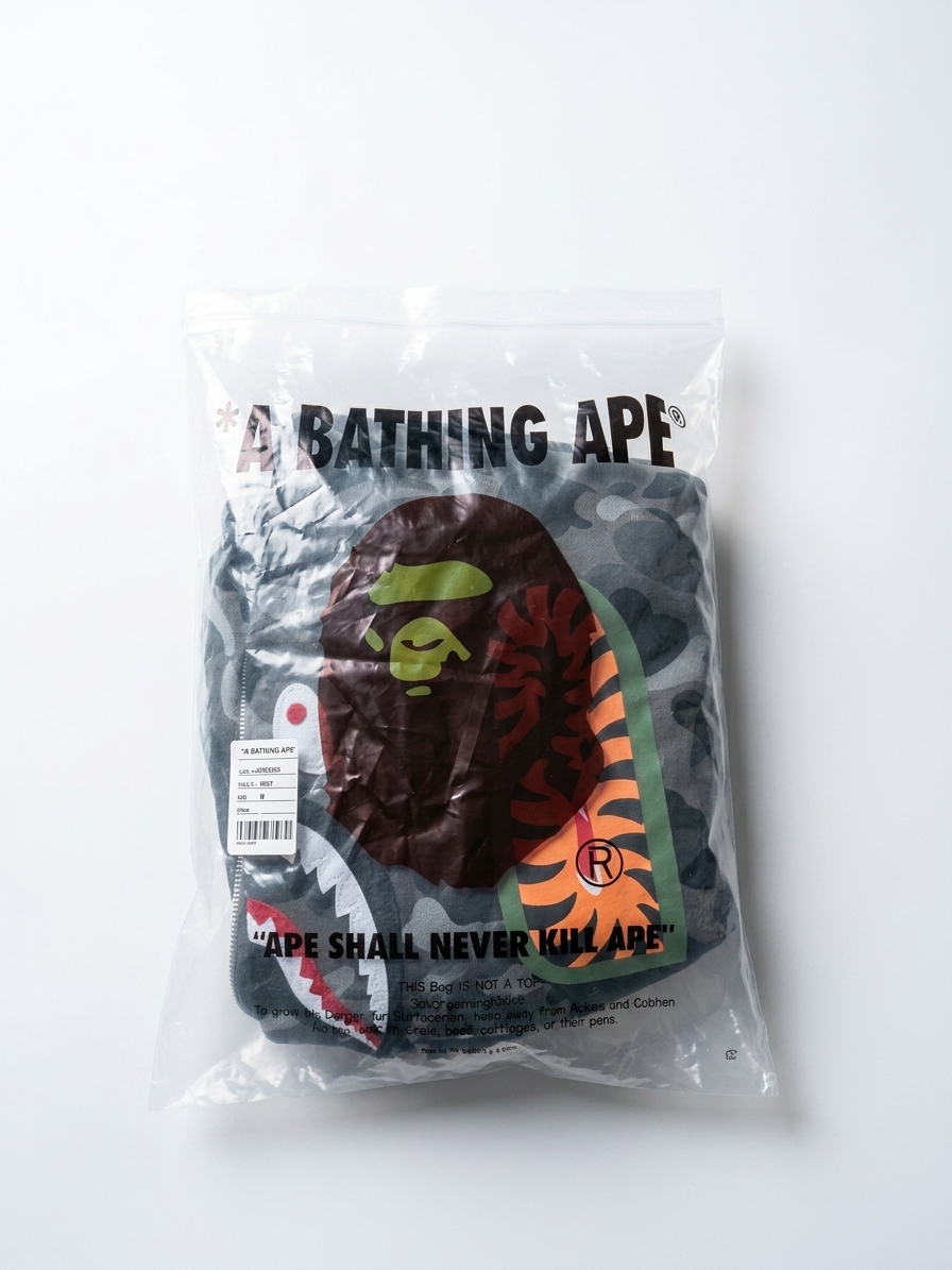 Polerón BAPE Shark Full Zip Hoodie – Camo Gris